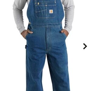 Carhartt Men's Relaxed Blue Denim Overalls